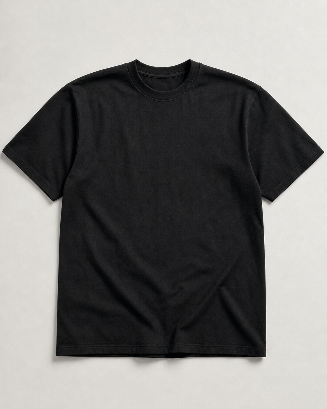 Black heavyweight T-shirt with Checking That printed on the front
